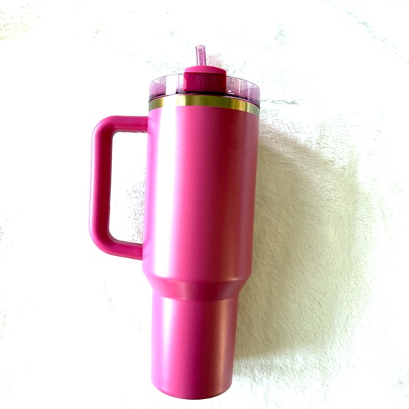 NWT Starbucks Stanley Holiday 40 OZ Berry Pink Glitter Stanley Tumbler NEW TAGS - Picture 6 of 10